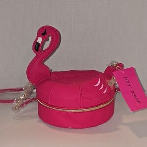 Betsey Johnson Flock Star Pink Flamingo Crossbody Bag